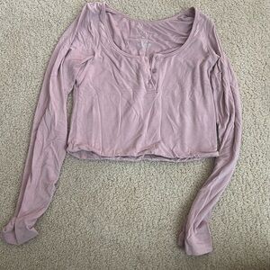 Baby Pink Long Sleeve crop top